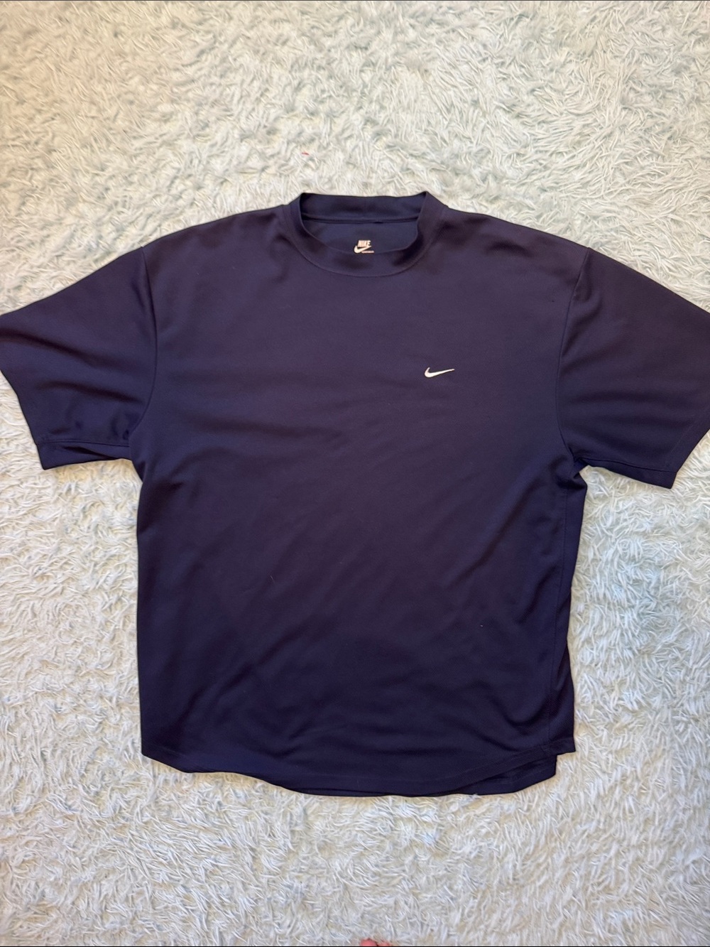 Nike Men’s Navy Short Sleeve Tee with White Swoosh XL 72